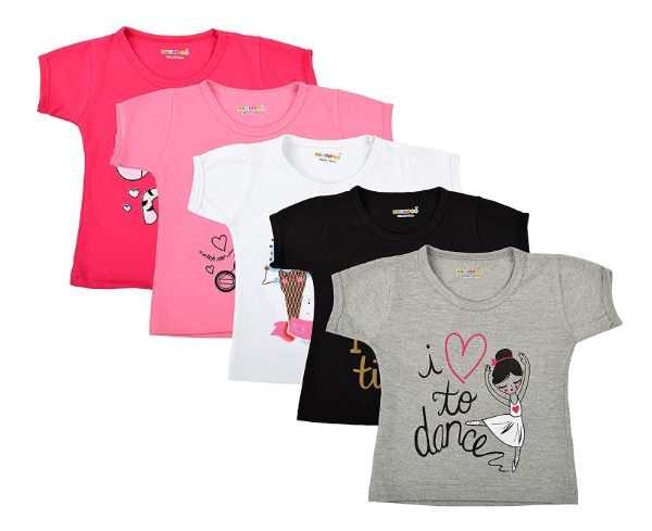 54% Off on Girl's Cotton Regular Fit T-Shirts