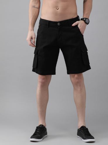 40% Off on Men Regular Fit Cargo Shorts- Myntra