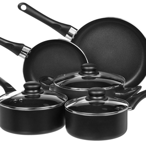 45% Off on AmazonBasics 8-Piece Non-Stick Cookware Setx