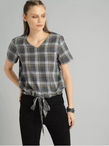 50% Off on Women Grey Top - Flipkart