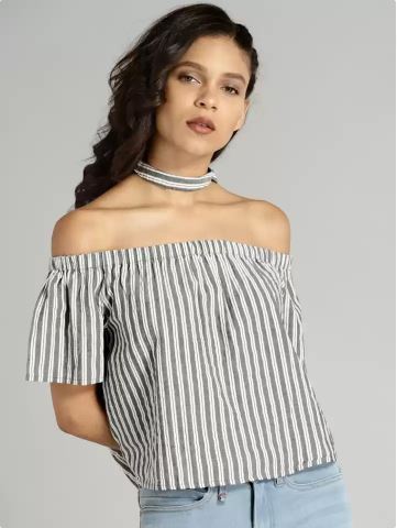 55% Off on Regular Sleeve Striped Women Top - Flipkart