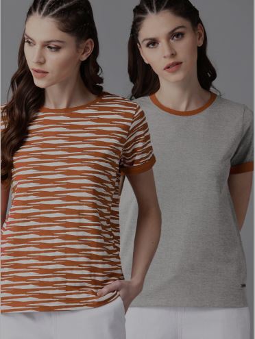 50% Off on Women Pack of 2 T-Shirts- Myntra